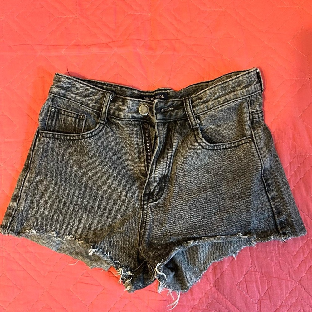 Women's Gray Denim Shorts